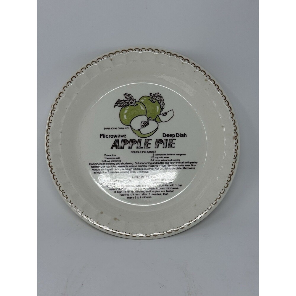 Vintage Country Harvest Apple Pie Recipe Plate 11in Royal China Co.